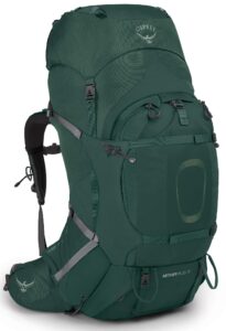 osprey aether plus 70l men's backpacking backpack, axo green, s/m