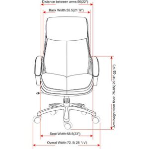 Lorell Big & Tall Chair, 48" x 28.5" x 30.8", Black