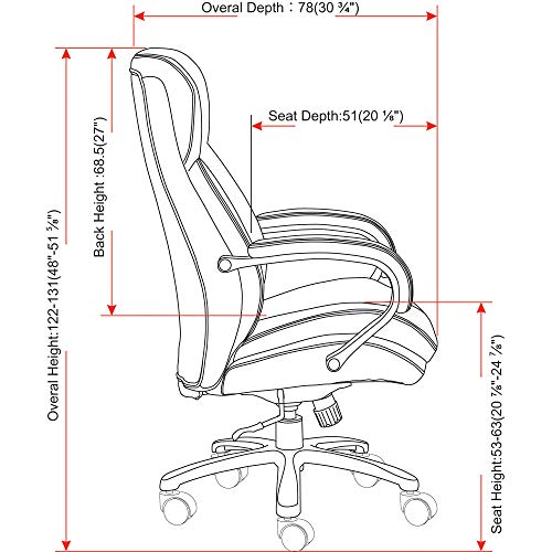 Lorell Big & Tall Chair, 48" x 28.5" x 30.8", Black