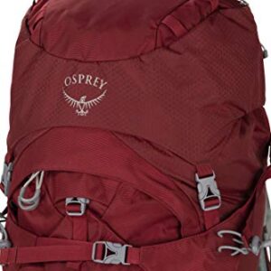 Osprey Ariel 55L Women's Backpacking Backpack, Claret Red, WXS/S