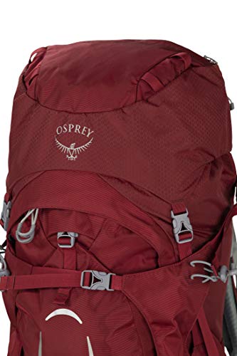 Osprey Ariel 55L Women's Backpacking Backpack, Claret Red, WXS/S