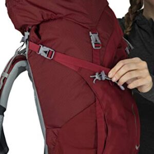 Osprey Ariel 55L Women's Backpacking Backpack, Claret Red, WXS/S