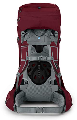 Osprey Ariel 55L Women's Backpacking Backpack, Claret Red, WXS/S