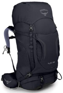 osprey kyte 66l women's backpacking backpack, siren grey, wxs/s