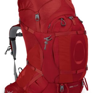 Osprey Ariel Plus 85L Women's Backpacking Backpack, Carnelian Red, WXS/S