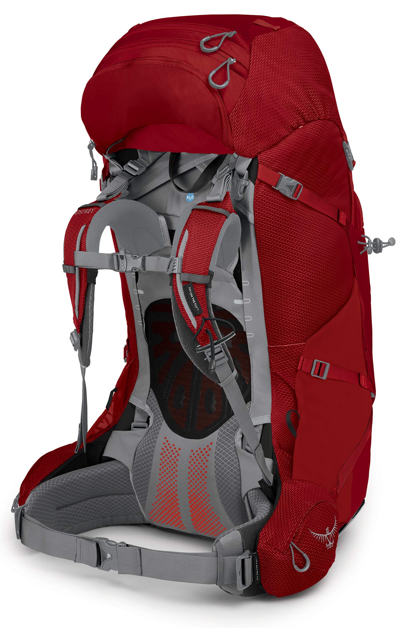 Osprey Ariel Plus 85L Women's Backpacking Backpack, Carnelian Red, WXS/S