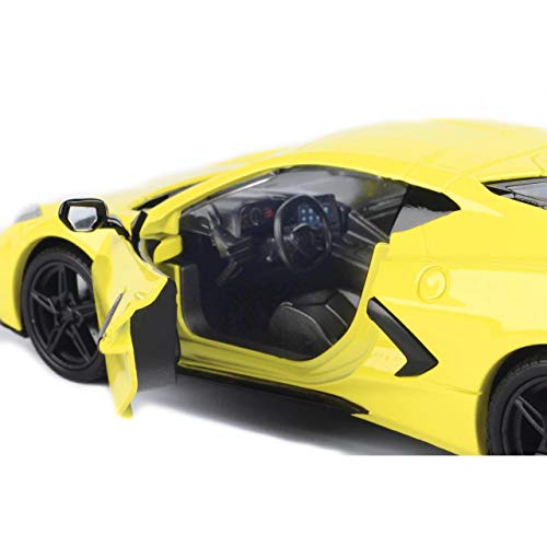 Motor Max 2020 Chevy Corvette C8 Stingray, Yellow 79360YL - 1/24 Scale Diecast Model Toy Car