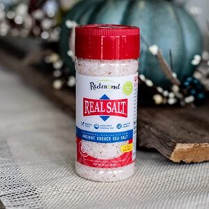 Redmond Real Salt - Natural Unrefined Sea Salt, 10oz Fine Salt shaker with 10oz Kosher Salt Shaker