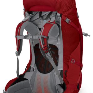 Osprey Ariel Plus 70L Women's Backpacking Backpack, Carnelian Red, WXS/S