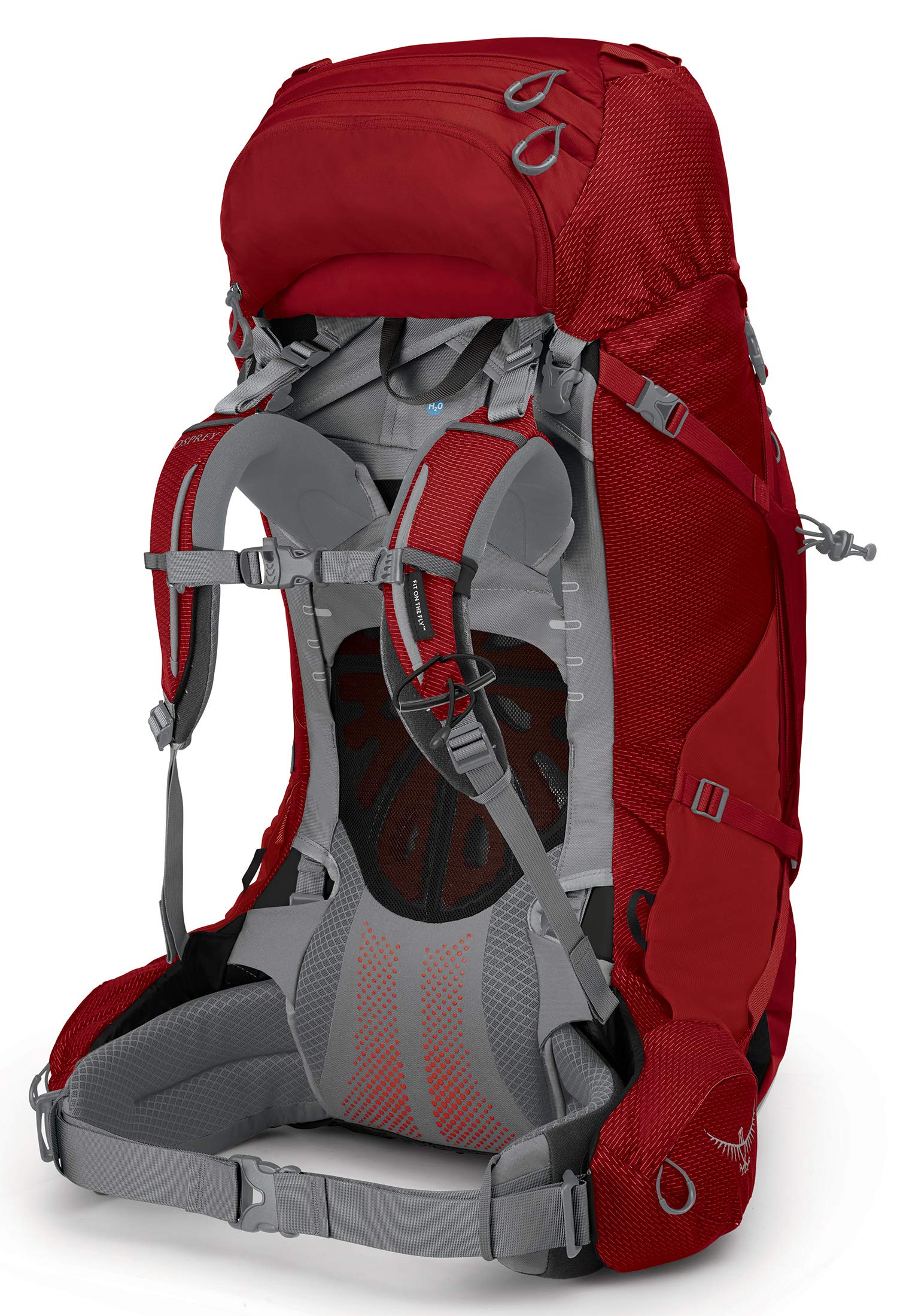 Osprey Ariel Plus 70L Women's Backpacking Backpack, Carnelian Red, WXS/S