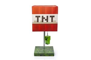minecraft tnt block desk lamp with 3d creeper puller | 14-inch led lamp light