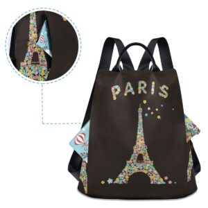 ALAZA Eiffel Tower Flowers Backpack for Daily Shopping Travel