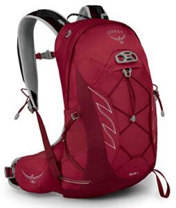 osprey talon 11l men's hiking backpack with hipbelt, cosmic red, l/xl