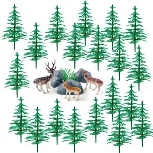 13 Pcs Tree Deer Figurines Forest Woodland Theme Cake Topper Tree Deer Cake Decorations for Christmas Cake Topper Decoration