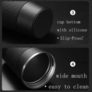 17oz Stainless Steel Vacuum Insulated Coffee Travel Mug for Ice Drink & Hot Beverage, Double Wall Travel Tumbler Cups with Spill Proof Lid, Car Thermos Gift for Men and Women (Black)