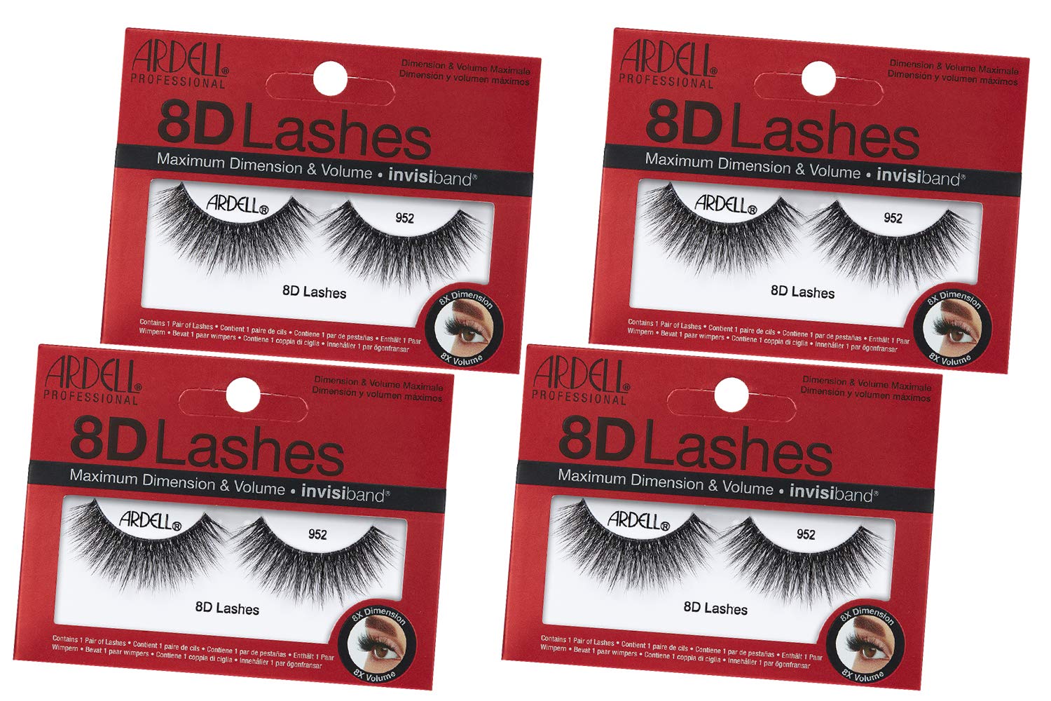 Ardell Strip Lashes 8D Lashes 952, 4-Pack