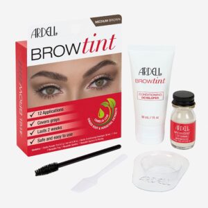 Ardell Brow Tint Medium Brown, Longer-lasting, Semi-permanent Brow Dye, with Natural Extracts, Complete Brow Tinting Kit, 1 pack