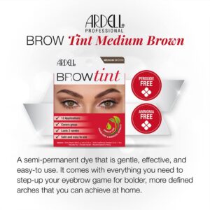 Ardell Brow Tint Medium Brown, Longer-lasting, Semi-permanent Brow Dye, with Natural Extracts, Complete Brow Tinting Kit, 1 pack