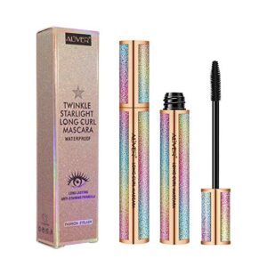 4d silk fiber lash mascara, natural smudge-proof & waterproof , black thickening lengthening no clumping, fuller lashes, lasting all day (1 tube 4d)