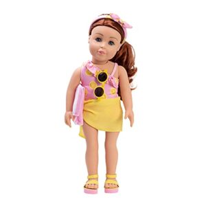 adora amazon exclusive amazing girls collection, 18” realistic doll with changeable outfit and movable soft body, birthday gift for kids and toddlers ages 6+ - sasha in citrus sweet