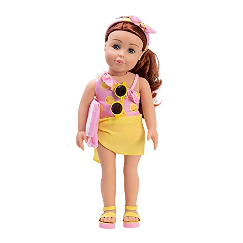 ADORA Amazon Exclusive Amazing Girls Collection, 18” Realistic Doll with Changeable Outfit and Movable Soft Body, Birthday Gift for Kids and Toddlers Ages 6+ - Sasha in Citrus Sweet