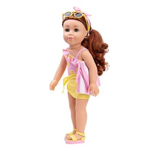 ADORA Amazon Exclusive Amazing Girls Collection, 18” Realistic Doll with Changeable Outfit and Movable Soft Body, Birthday Gift for Kids and Toddlers Ages 6+ - Sasha in Citrus Sweet