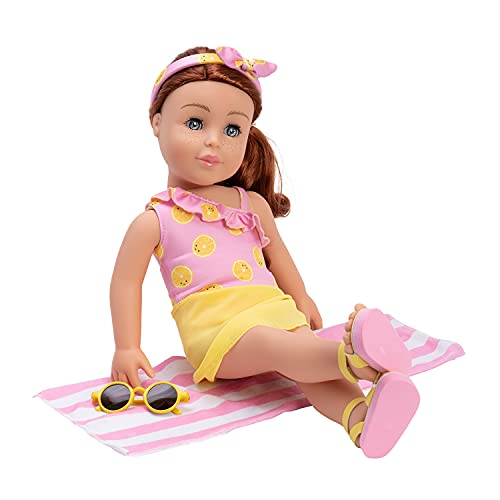 ADORA Amazon Exclusive Amazing Girls Collection, 18” Realistic Doll with Changeable Outfit and Movable Soft Body, Birthday Gift for Kids and Toddlers Ages 6+ - Sasha in Citrus Sweet