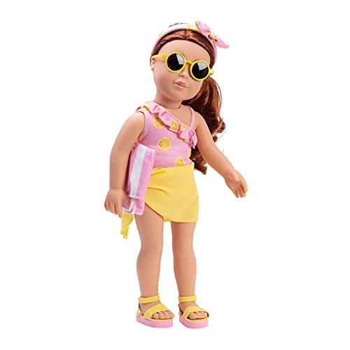 ADORA Amazon Exclusive Amazing Girls Collection, 18” Realistic Doll with Changeable Outfit and Movable Soft Body, Birthday Gift for Kids and Toddlers Ages 6+ - Sasha in Citrus Sweet