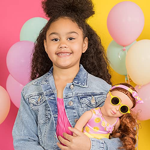 ADORA Amazon Exclusive Amazing Girls Collection, 18” Realistic Doll with Changeable Outfit and Movable Soft Body, Birthday Gift for Kids and Toddlers Ages 6+ - Sasha in Citrus Sweet