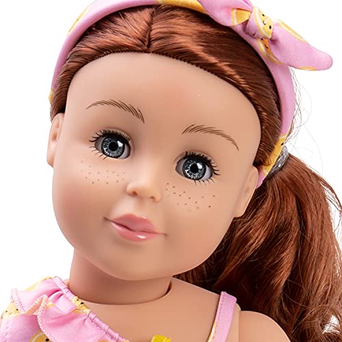 ADORA Amazon Exclusive Amazing Girls Collection, 18” Realistic Doll with Changeable Outfit and Movable Soft Body, Birthday Gift for Kids and Toddlers Ages 6+ - Sasha in Citrus Sweet