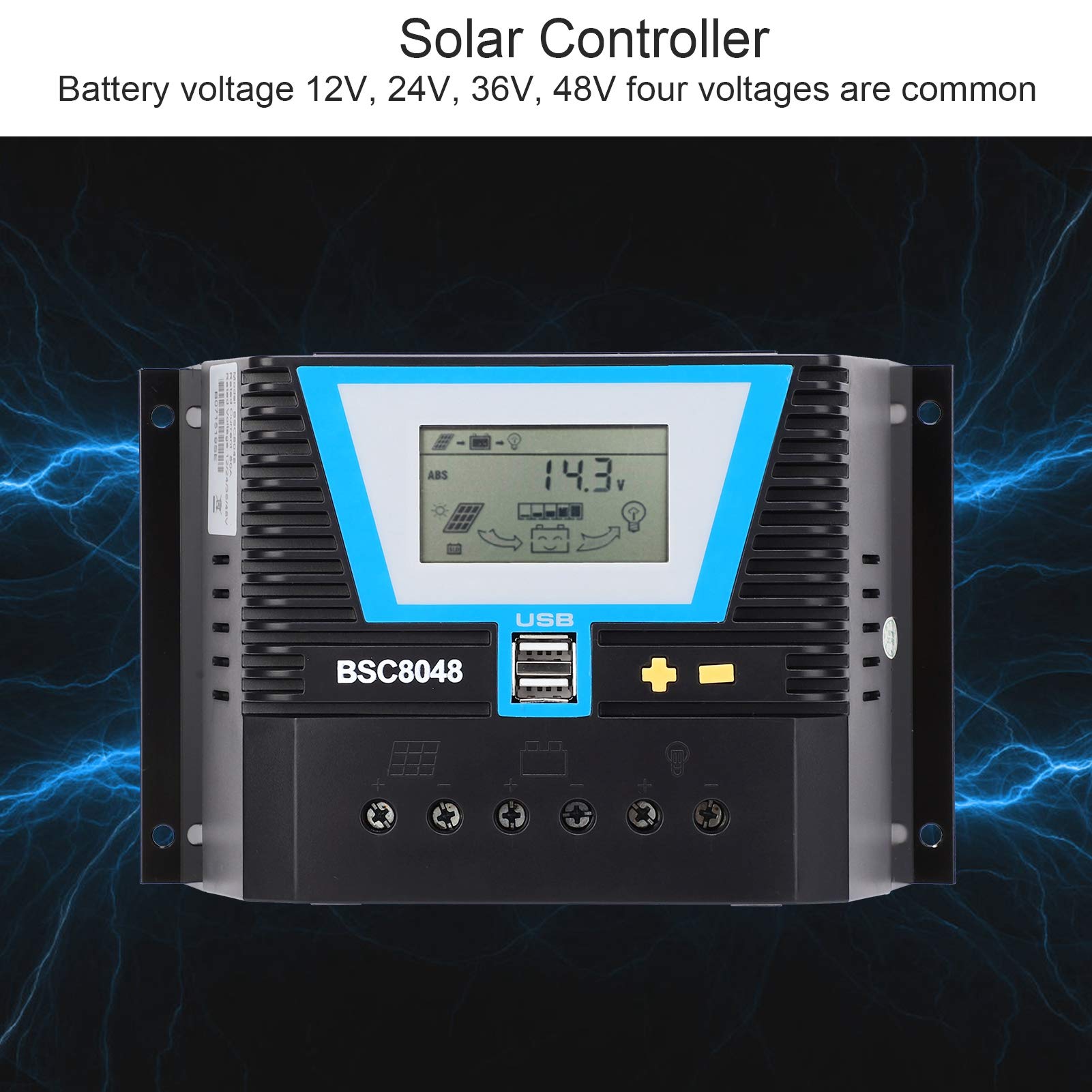 Solar Controller for Variety Batteries BSC8048 80A 12V/24V/36V/48V Intelligent Solar Controller