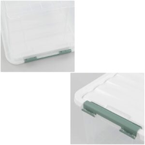 Vcansay 20 Quart Plastic Clear Storage Latch Box, Lidded Storage Bins, 4 Packs