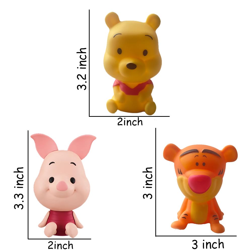 MEMOVAN Winnie The Pooh Cake Topper, Pooh Bear Cake Topper Cupcake Topper, Winnie Characters Toys Mini Figurines Collection Playset, Pooh Cake Decoration for Kids Birthday Baby Shower Party Supplies