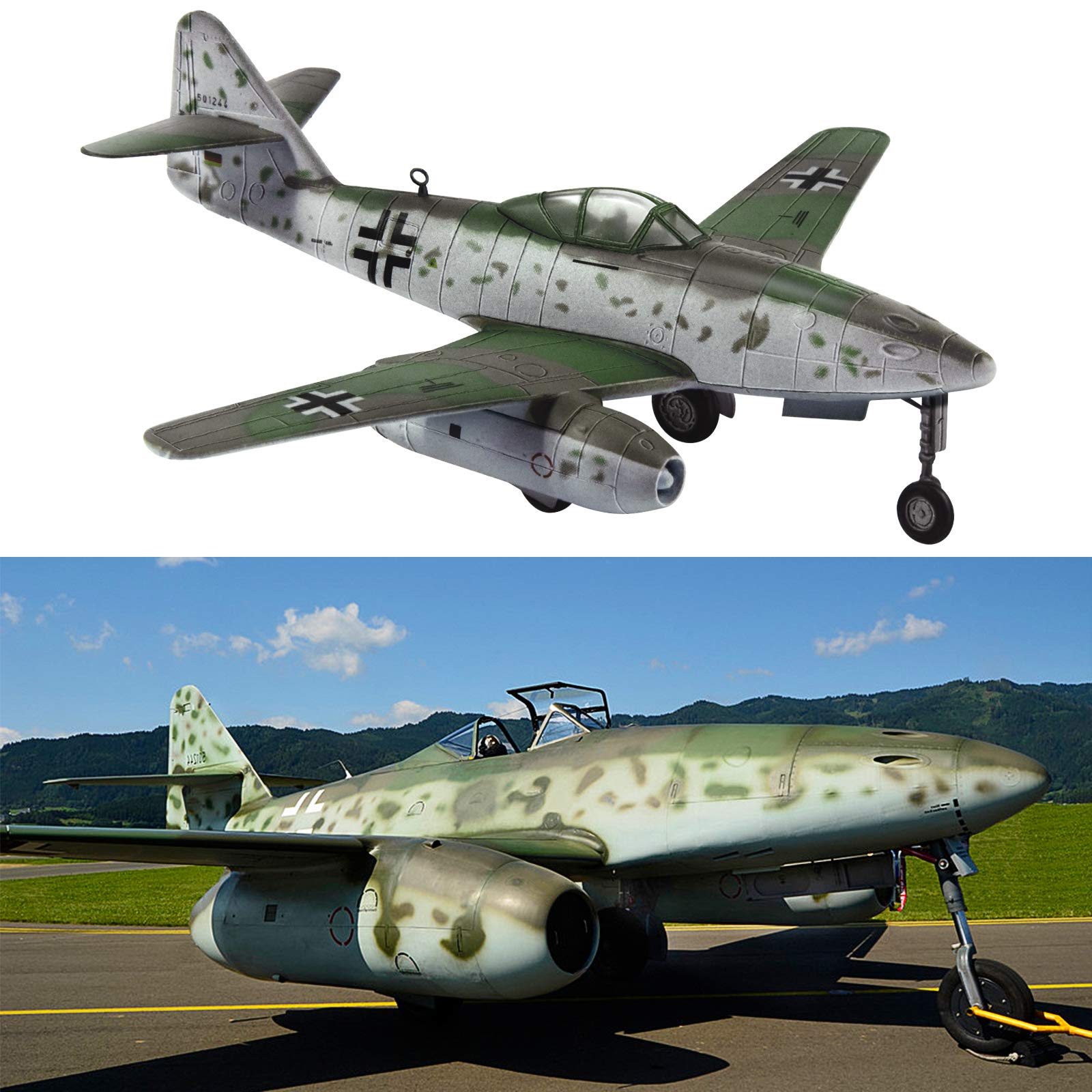 HANGHANG 1/72 Messerschmitt Me 262A Fighter Attack Plane Diecast Military Models Metal Airplane Models for Collection or Gift