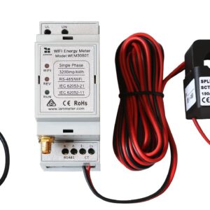 IAMMETER Bi-directional, Din Rail,Split Core CT,Solar PV System monitoring,Power Usage Monitor, Modbus TCP/RTU, Home-Assistant,NodeRed,Openhab,Iobroker,Single Phase Energy Meter,WiFi,150A,60Hz,CE,FCC