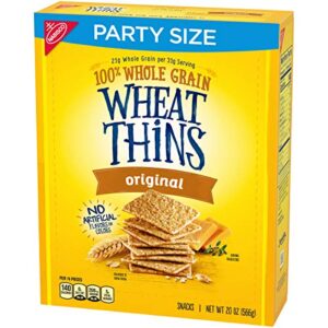 Wheat Thins Original Whole Grain Wheat Crackers, Party Size, 20 oz Box