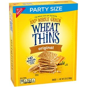 Wheat Thins Original Whole Grain Wheat Crackers, Party Size, 20 oz Box