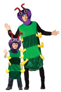 rasta imposta caterpillar colorful with headpiece parent and child pair halloween costume set