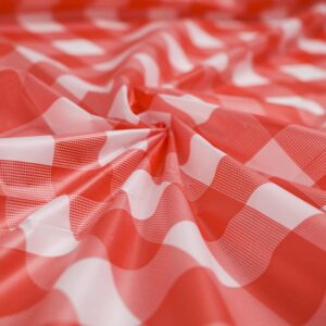 Plastic Tablecloth Disposable, Red and White Checkered Tablecloth, Pack of 6, 54" x 108" Rectangle