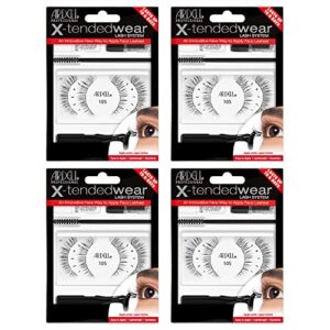 ardell individual lashes x-tended wear-105, 4-pack