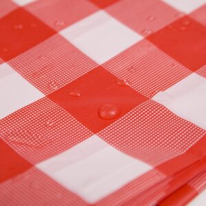 Plastic Tablecloth Disposable, Red and White Checkered Tablecloth, Pack of 6, 54" x 108" Rectangle