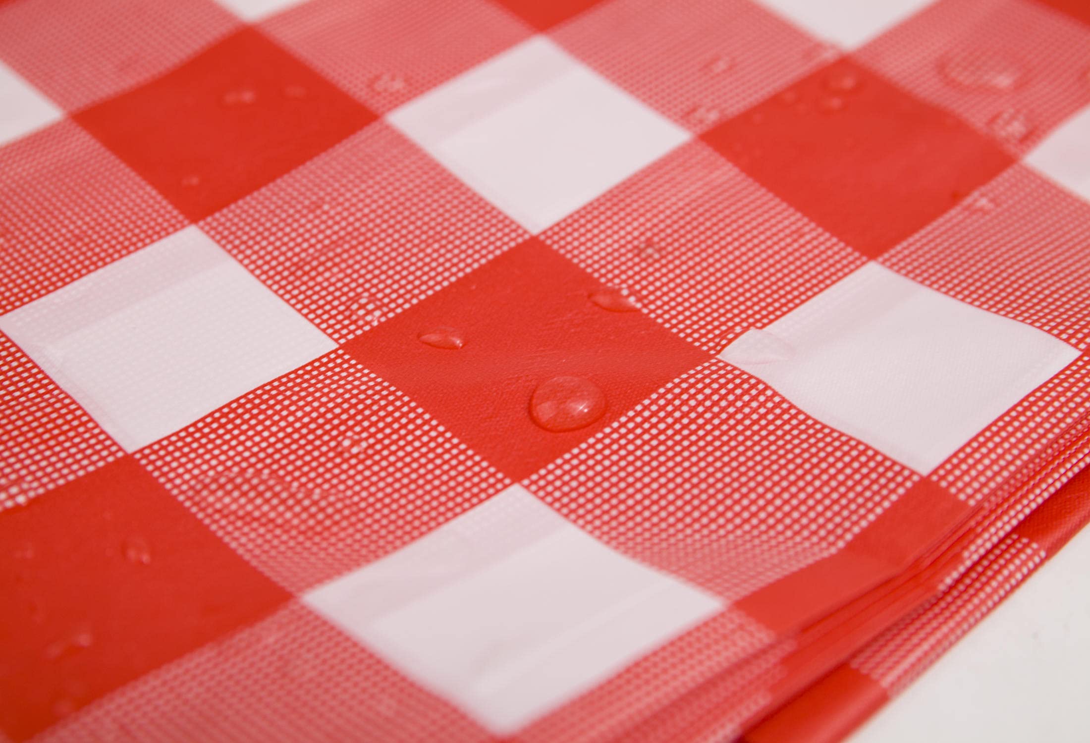 Plastic Tablecloth Disposable, Red and White Checkered Tablecloth, Pack of 6, 54" x 108" Rectangle