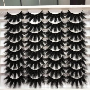 alicrown dramatic eyelashes fluffy mixed false lashes lightweight handmade soft volume 16 pairs faux mink lashes pack