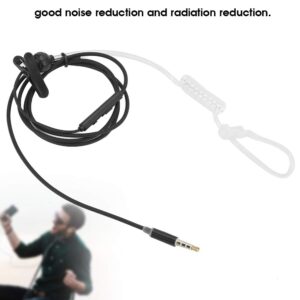 ASHATA 3 Sets Air Tube Headset, Single Earbud, 3.5mm Anti Radiation Noise Reduction Wire Control Headphone with Mic,Air Tube Acoustic Earbuds with Collar Clip