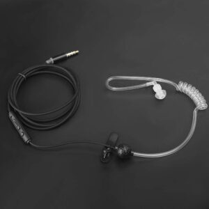 ASHATA 3 Sets Air Tube Headset, Single Earbud, 3.5mm Anti Radiation Noise Reduction Wire Control Headphone with Mic,Air Tube Acoustic Earbuds with Collar Clip