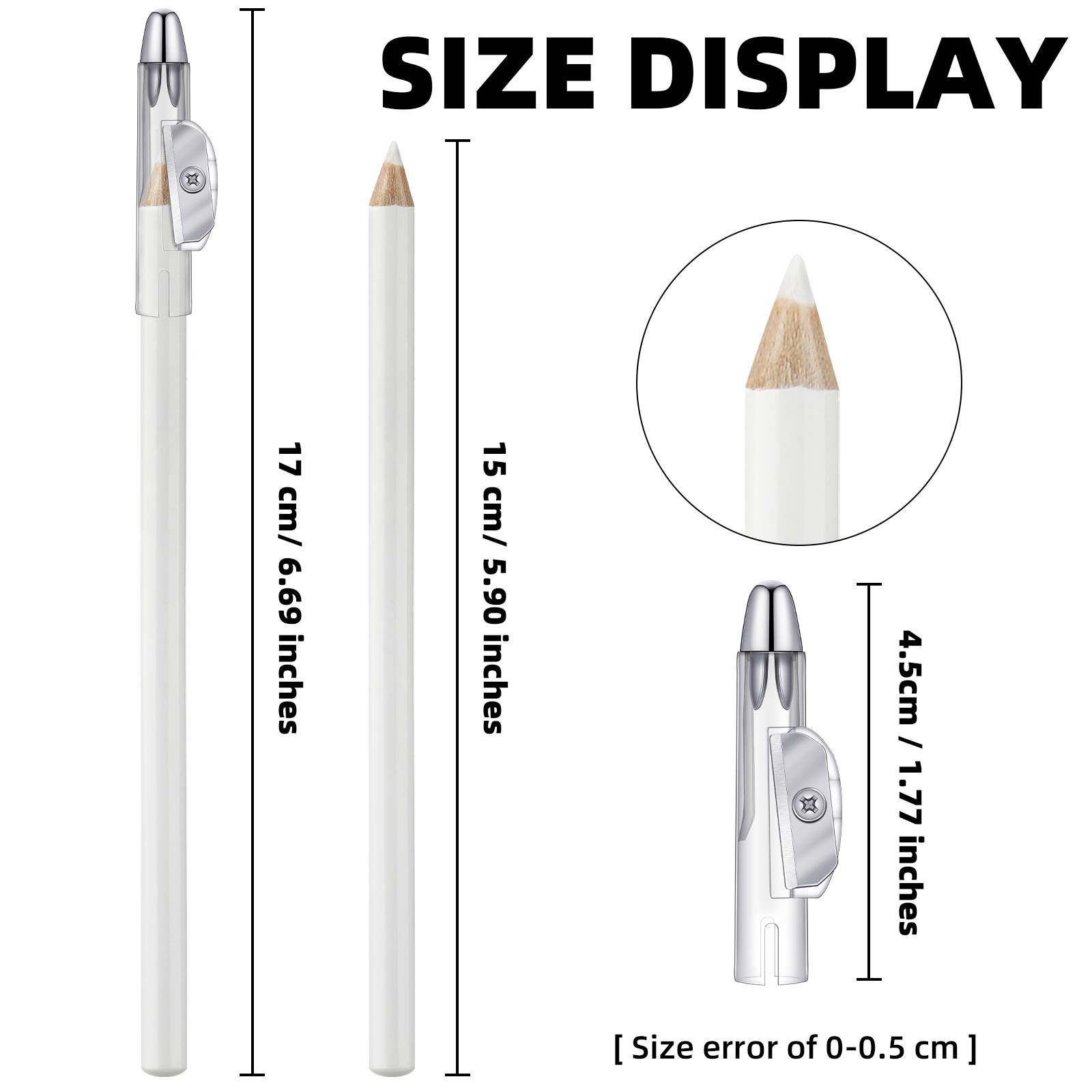 Eye Liner Pen Soft Strokes Eyeshadow Eye Silkworm Brighten Pencil Beauty Makeup Tool Eyeliner Pencil 2-In-1 Eye Liner Pencil with Built-in Sharpener Christmas Valentine's Day Present (White)