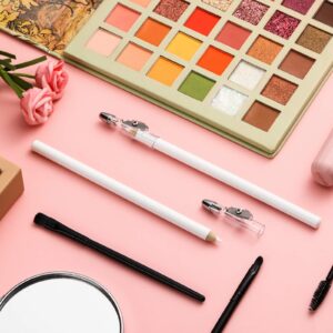 2 Pieces Eyeliner Pencils 2-In-1 Eye Liner Pencil with Built-in Sharpener Soft Strokes Eye Liner Pen Eyeshadow Eye Silkworm Brighten Pencil Makeup Tool Valentine s Day Christmas Giving (White)
