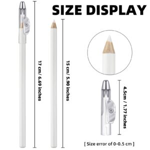 2 Pieces Eyeliner Pencils 2-In-1 Eye Liner Pencil with Built-in Sharpener Soft Strokes Eye Liner Pen Eyeshadow Eye Silkworm Brighten Pencil Makeup Tool Valentine s Day Christmas Giving (White)