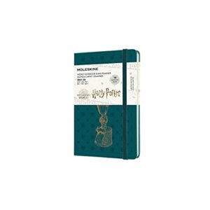 moleskine limited edition harry potter 18 month 2021-2022 weekly planner, hard cover, pocket (3.5" x 5.5"), tide green
