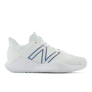 New Balance Women's Fresh Foam X Lav V2 Hard Court Tennis Shoe, White/Laser Blue, 8.5